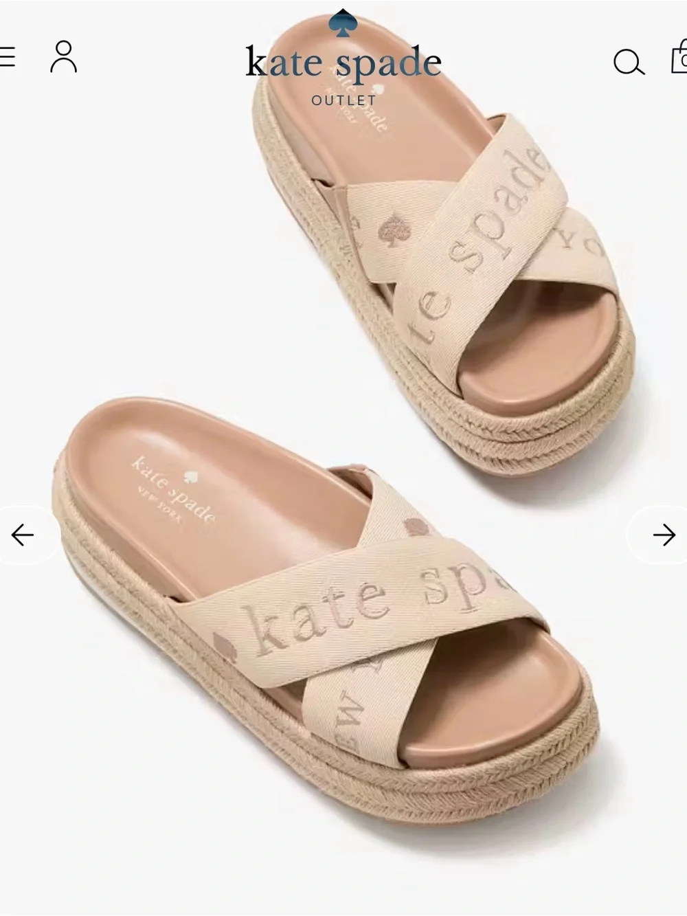 Kate Spade Piper platform Espadrille Slide Sandals